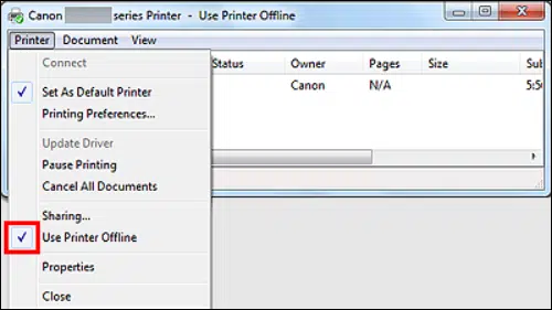 Canon printer offline 